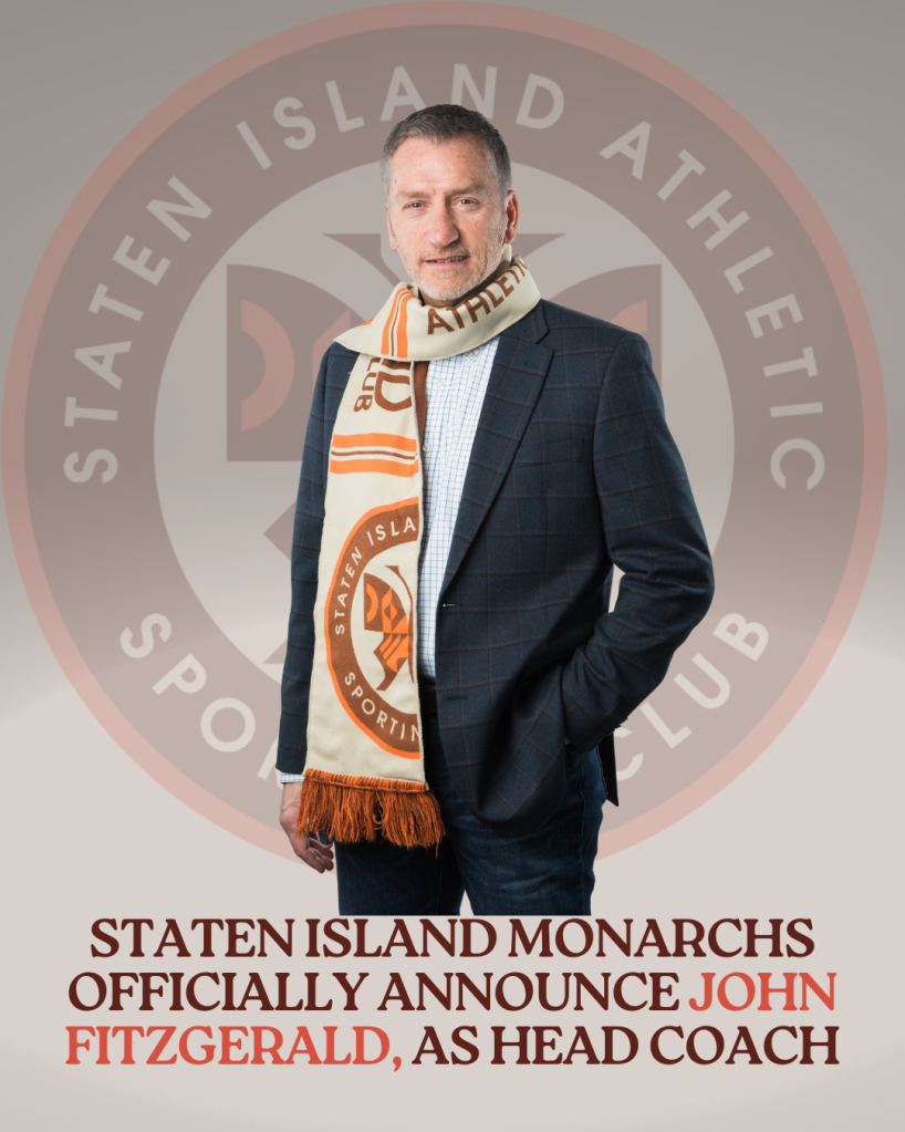 John Fitzgerald announced as head Coach for Staten Island Monarchs graphic 